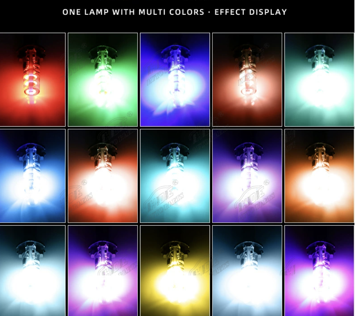 Car LED Bulb Flash Auto LED Interior Reading Indicator Lights Bulbs Multi-Color Silica